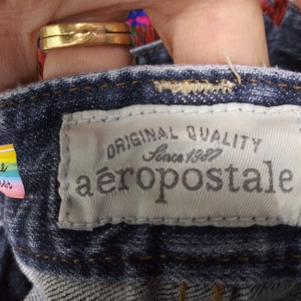 2430 Jeaniemade Size 13/14 Aeropostale Stretch Upcycled Jeans - Picture 4 of 5